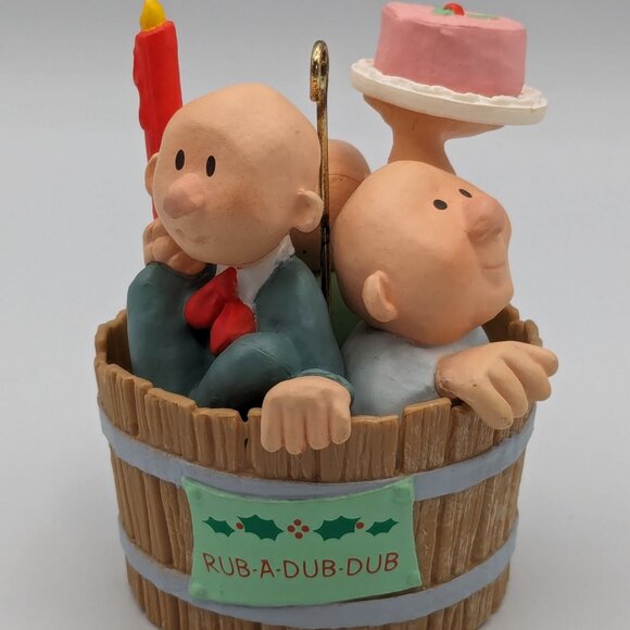 Hallmark Keepsake Three Men in a Tub 1987, Vintage Christmas Ornament - Picture 3 of 11